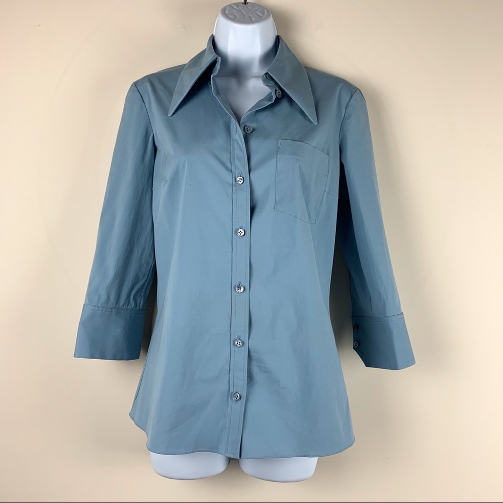Michael Kors blue button up shirt.  Size 2